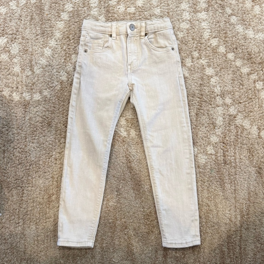 Zara Beige Slim Stretch Denim Jeans 4-5 - Picture 3 of 3